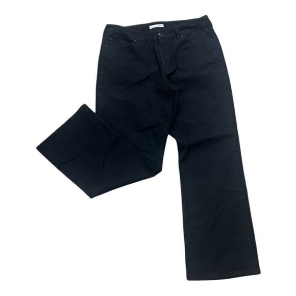Chicos Platinum Denim Womens High Rise Straight Black Jeans Size 3 Reg 36x30.5 - Picture 1 of 11